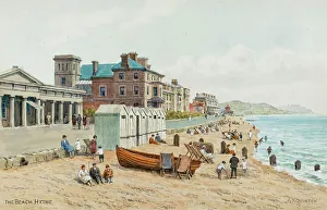 Huts Prints: Beach at Hythe, Kent