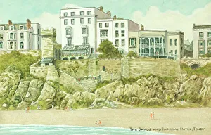Beach and Imperial Hotel, Tenby, Pembrokeshire, South Wales