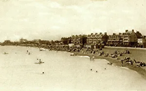 Anglia Prints: The Beach looking west, Felixstowe, Suffolk