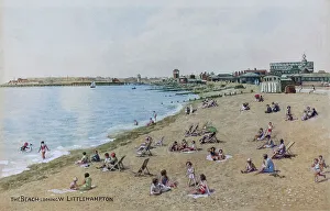 Littlehampton Prints: Beach, looking west, Littlehampton, Sussex