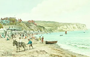 Swanage Prints: Beach at New Swanage, Dorset
