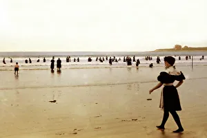 Rhode Prints: On the beach, Newport, Rhode Island, early 1900s