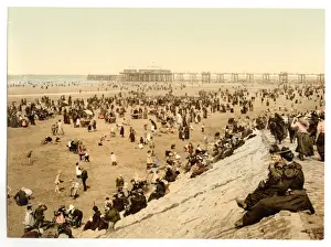 The beach with North Pier, Blackpool, England