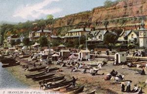Huts Collection: The Beach at Shanklin, Isle of Wight, Hampshire, England