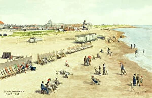 Deckchairs Collection: Beach at Skegness, Lincolnshire