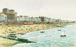 Beach viewed from West Pier, Brighton, Sussex