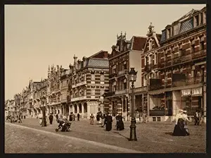 Villas Prints: The beach and villas, Blankenberghe, Belgium