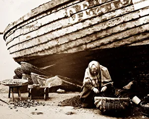 Beached Prints: Beached boat, Broughty Ferry, Dundee, Scotland