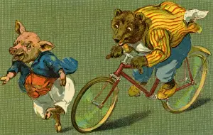Bear on a bicycle by g h Thompson