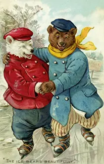 Bears skating on the ice