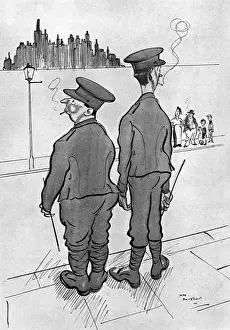 Recruited Prints: Beaten Up Raw by H. M. Bateman, new recruits by WW1
