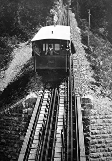 Pre 1900 Prints: Beatenberg Funicular Railway Berne Switzerland pre-1900
