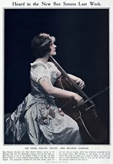 Cellist Gallery: Beatrice Harrison playing the Cello 1924