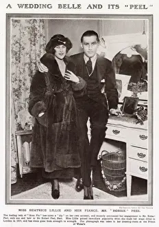 Engaged Prints: Beatrice Lillie, popular stage actress and entertainer, pictured in her dressing room