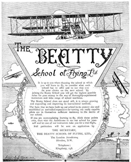 Beatty Prints: The Beatty School Of Flying 1915 Advert