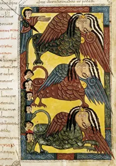 Mozarabic Prints: Beatus of Liebana. 10th c. Sheet 150. Death of