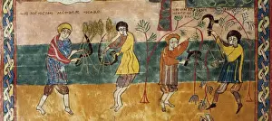 Mozarabic Prints: Beatus of Valcavado. 970. The reaping
