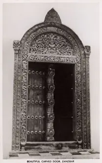 Zanzibar Prints: Beautiful Carved Door - Zanzibar