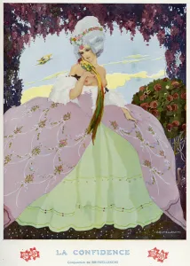 Rococo Collection: Beautiful topless woman wearing rococo dress