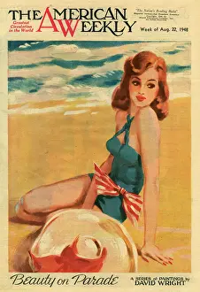 1948 Prints: Beauty on Parade - a beach belle by David Wright