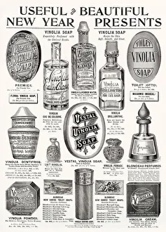 Fragrance Prints: Beauty products for gifts for New Years. Date: 1895
