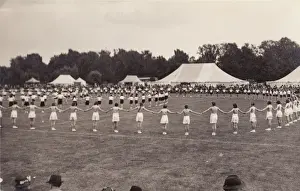 Schoolchildren Prints: Bedford - Demo with marquee and schoolchildren