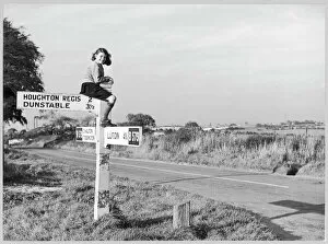 Roads Collection: Bedfordshire road signs 1950