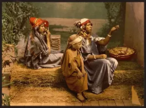 Bedouin beggars and children, Tunis, Tunisia