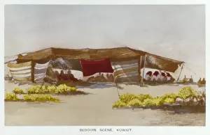 Nomads Prints: Bedouin scene with tent - Kuwait