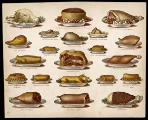 Dishes Gallery: Beeton Meat Dishes, 1865