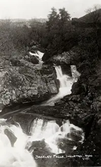 Kirkby Prints: Beezley Falls & Bridge, Ingleton, Yorkshire