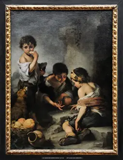 Beggar boys playing dice, 1675, by Bartolome Esteban Murillo