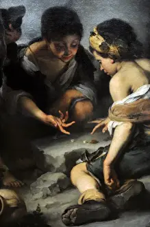 Coin Prints: Beggar boys playing dice, 1675, by Bartolome Esteban Murillo