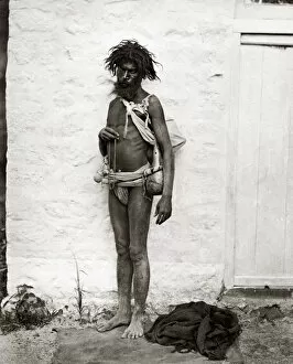 Rags Gallery: Beggar in rags, India, circa 1880s