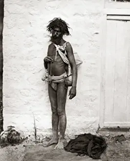 Beggar Prints: Beggar in rags, India, circa 1880s