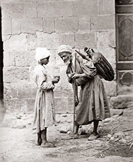 Alms Gallery: Beggar seeking alms, Egypt, circa 1880s. Date: circa 1880s