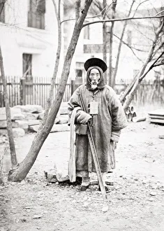 Beggar Prints: Beggar in winter clothing, China, c. 1880 s