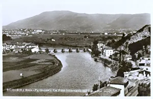 Behobie, France, The International Bridge and Spanish border Behobie, France, The International Bridge and Spanish border