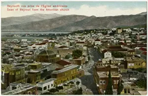 Lebanese Prints: Beirut, Lebanon - Panoramic view from the American Church