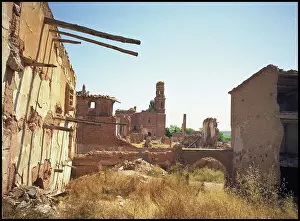 Belchite Spain Spanish Abandoned Ruin Ruins Bombed Damage Bombing Damaged Ruined Remains Rubble Church San Martin De Tours Spanish Civil War Memorial Desolation Desolate Rod Shone Zaragoza 1937 Battle Of Ghost Town