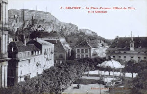 Belfort, France - La Place d armes, l Hotel de Ville, Castle