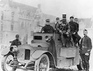 Belgian armoured car and crew, WW1