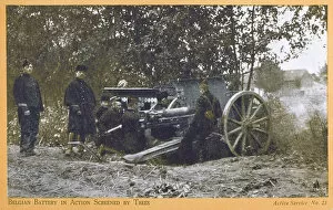 Belgian Artillery Battery in action - WWI