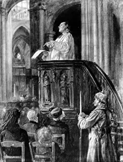 A Belgian Church service under German Guard; First World War