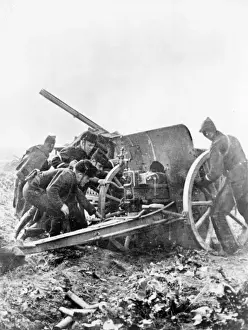 Evacuated Prints: Belgian gunners during evacuation of Antwerp, WW1