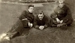Three Belgian hospital patients in the garden