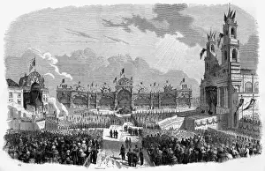 Bruxelles Prints: Belgian National Day ceremony, 21st July 1856