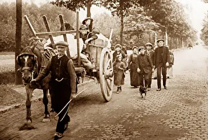 Belgian refugees on the road to Antwerp during WW1