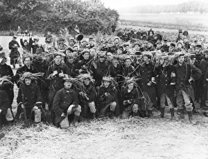 Camouflaged Prints: Belgian troops camouflaged with straw, Belgium, WW1