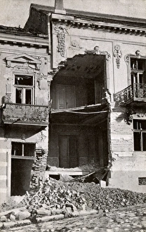 Belgrade, Serbia - Damage to houses on Knez Mihailova Street Belgrade, Serbia - Damage to houses on Knez Mihailova Street